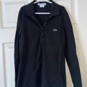 Lacoste Black on Black Long Sleeve Polo